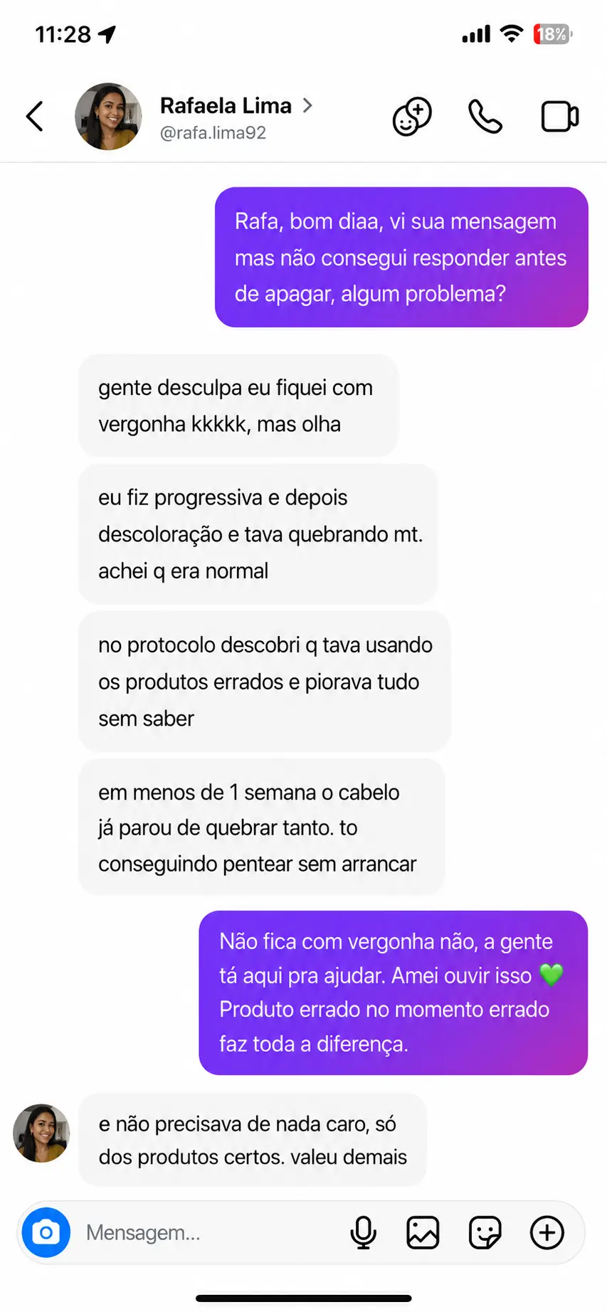 Mensagem de depoimento 4